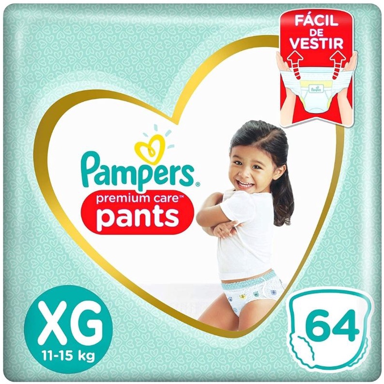 Fralda Pampers Pants Premium Care XG - 64 fraldas