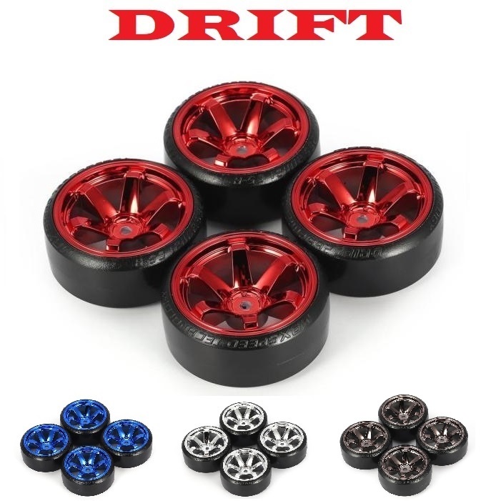 Conjunto Roda Pneu Automodelo Drift 1/10 Sextavado 12 Mm