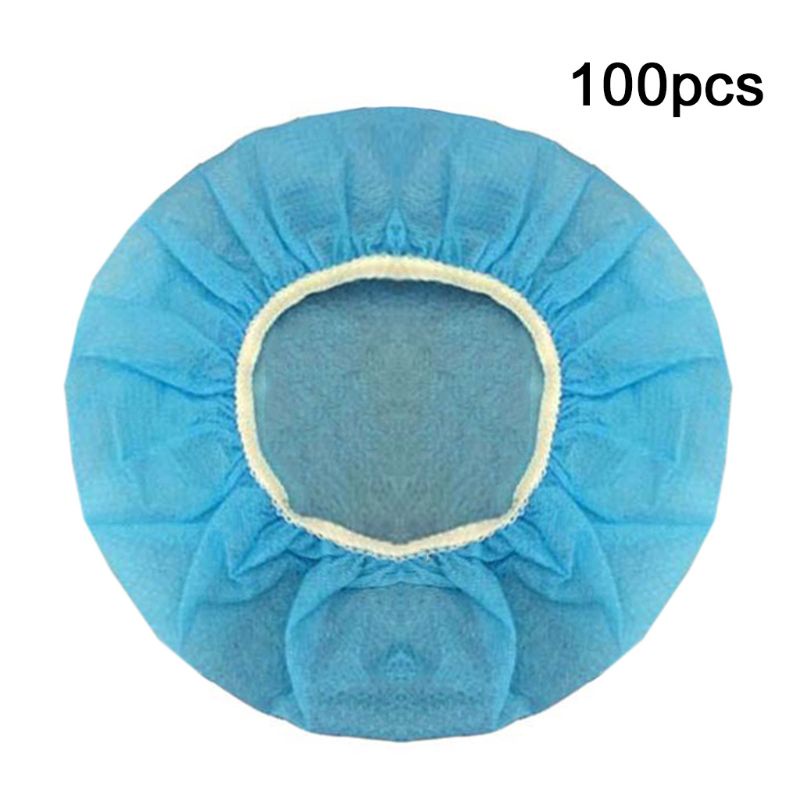 100 Pcs Protetor Descartável Fone De Ouvido 6cm Azul