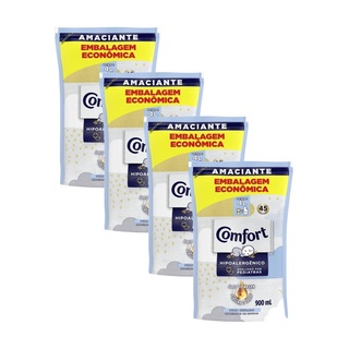 Kit 4 Refil Amaciante de Roupa Comfort Concentrado Puro Cuidado Intense 900ml em Oferta na Shopee