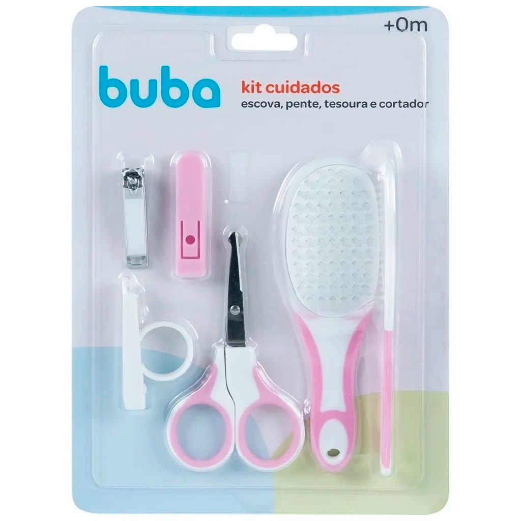Kit Cuidados com o Bebê 6 Peças Rosa 5239 - Buba em Oferta na Shopee