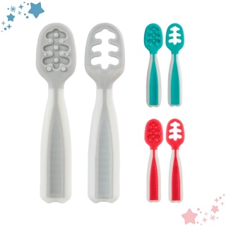 Kit Colher de Treinamento Alimentação Bebê Sozinho Introdução Alimentar 2 Unidades