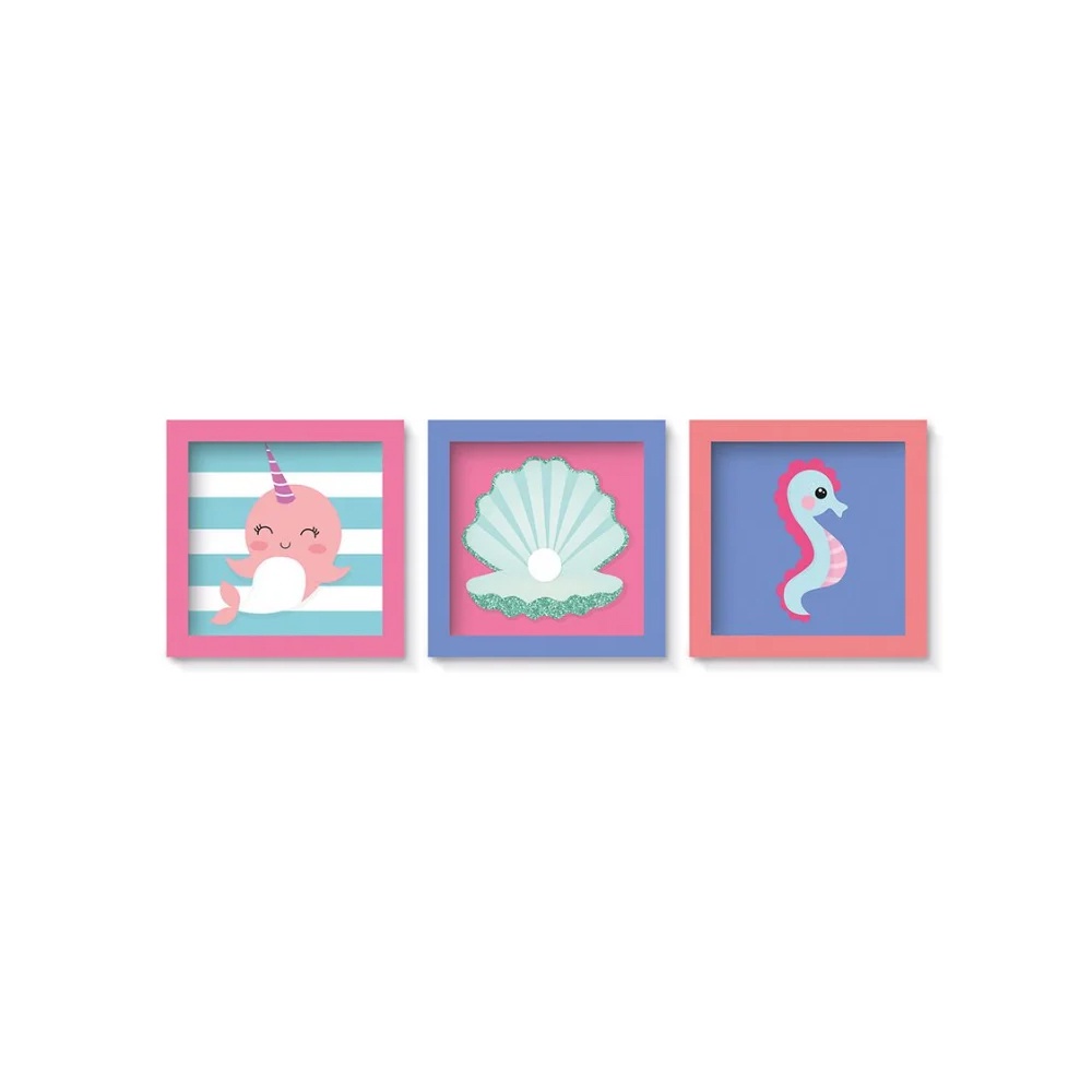 Quadro Moldura - Festa Narval - 03 unidades - Cromus - Rizzo Festas