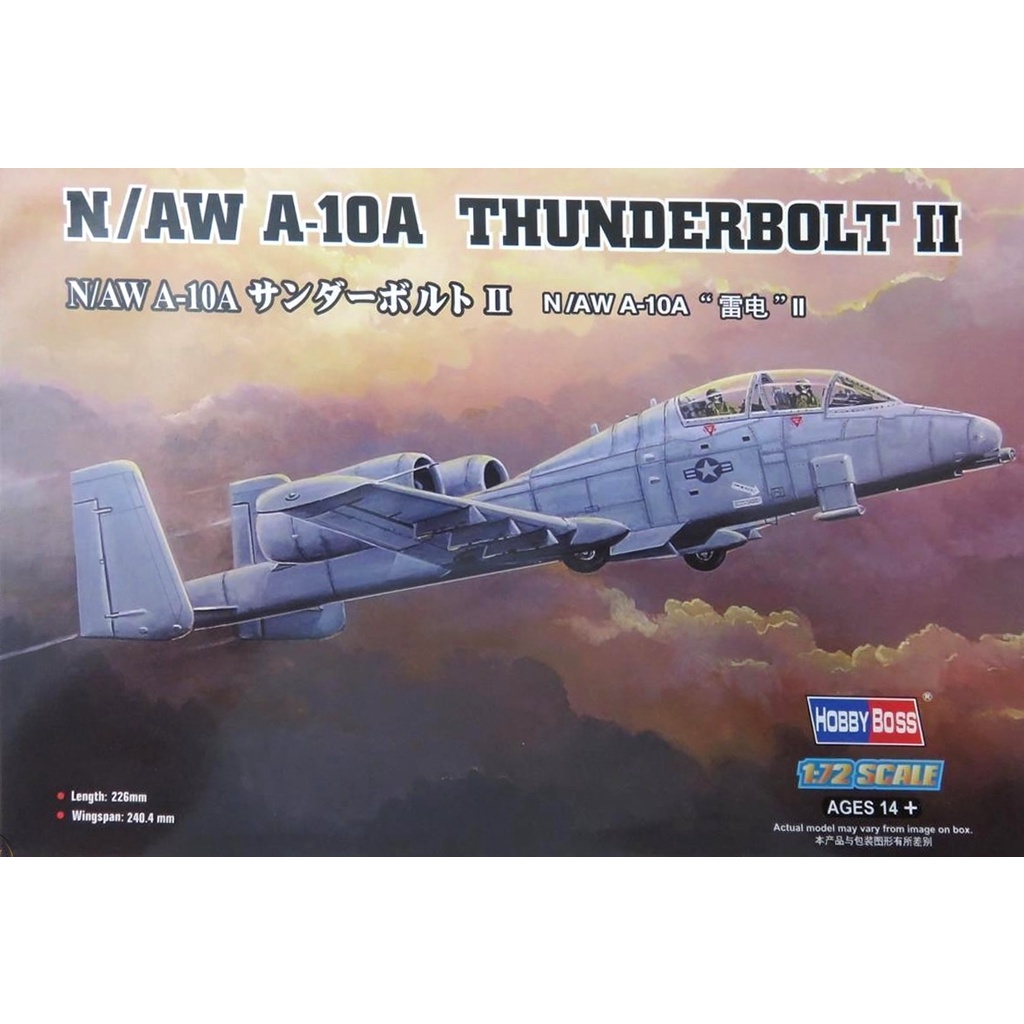 Avião A-10A N/AW Thunderbolt II Biplace 1/72 Kit Hobby Boss - Plastimodelismo