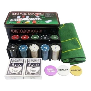 Kit Poker 200 Fichas Profissional Completo Texas Holdem + Pano Blackjack - Envio Imediato