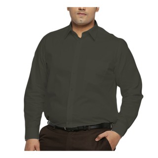 Camisa Social Masculina 100% Microfibra Manga Longa Plus Size Extra Grande Cinza Escura Grafite Bom Pano