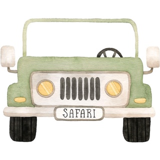 Display Carro Safari Aquarela 60cm Mdf 6mm