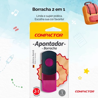 Apontador 2 Em 1 Com Borracha