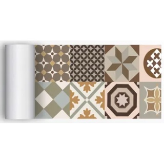 Faixa Decorativa Pia Cozinha Azulejo Português Bege Marrom