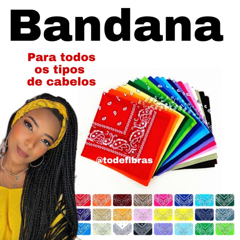 Bandana Acessórios para cabelos crespos, cacheados, box braids, Twiste,  lisos(1unidade) | Shopee Brasil
