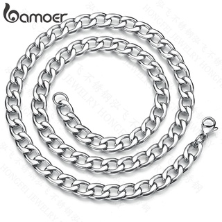 Bamoer Colar De Corrente Cubano De Aço Inoxidável Ornamentos Simples Para Masculino E Mulheres