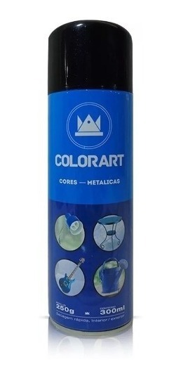 Tinta Spray Preto Metalico Colorart 300ml