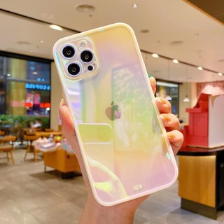 Capa Flexível Transparente Degradê Laser Anti-Impacto Para Iphone 12 Pro Max / 7 / 8 Plus / Xs / X / Xr / Xs Max / 11 Pro Max