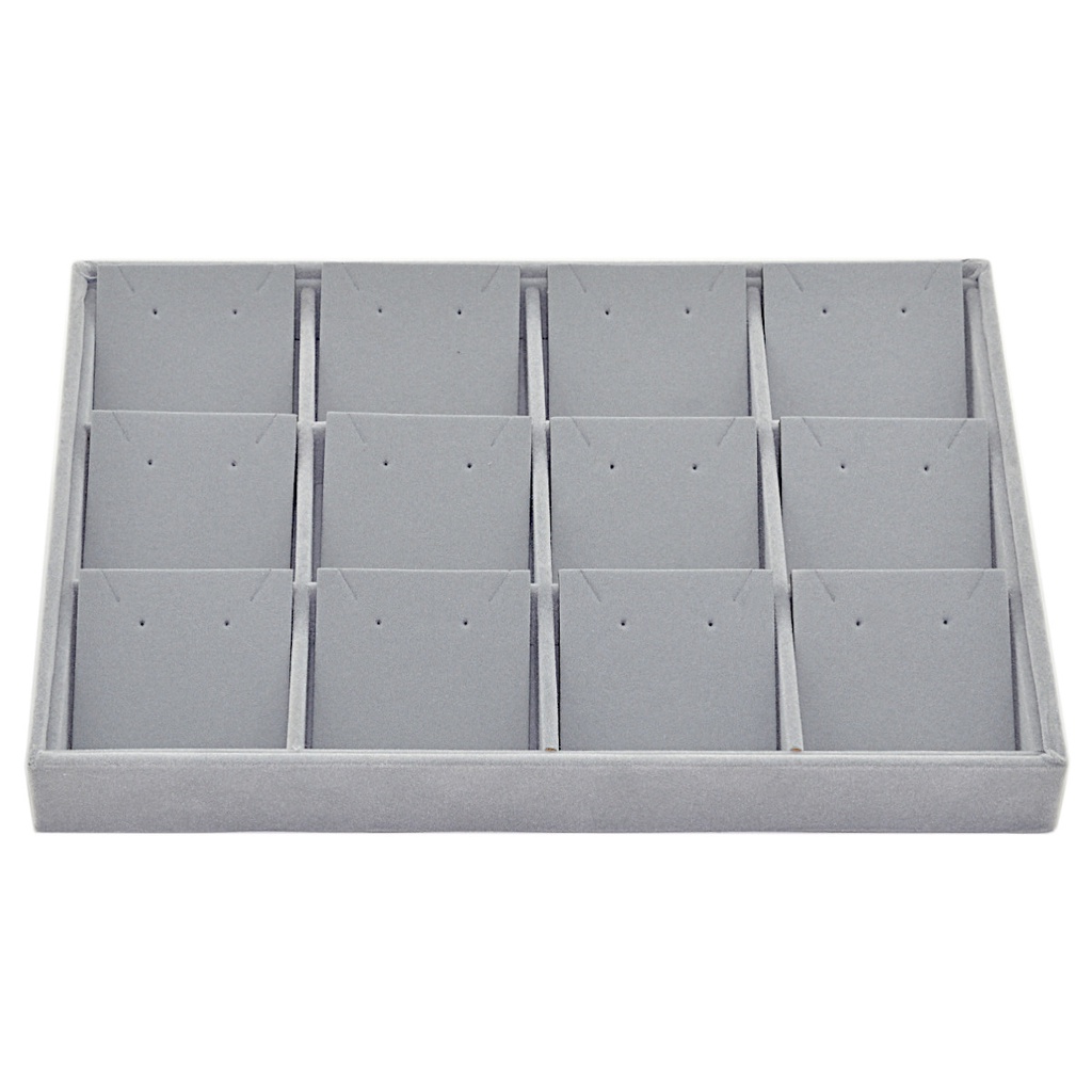 Bandeja Media Brinco E Corrente 12 Espaços Com Cartelas Tag em Veludo