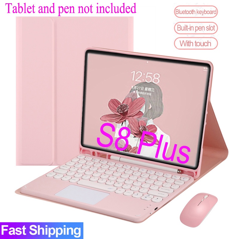 Teclado Capa Para Samsung Galaxy Tab S8 Plus 12.4 2022 SM-X800 X806 Sem Fio Bluetooth touchpad keyboard Mouse cover