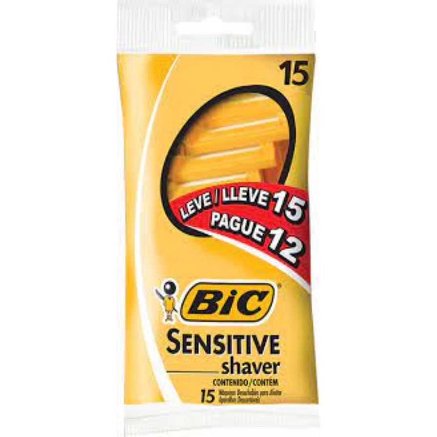 APARELHO BARBEAR BIC SENSITIVE SHAVER LEVE 15 PAGUE 12*