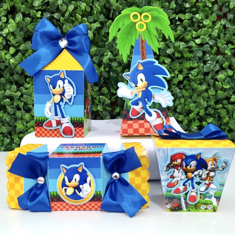 Kit Personalizados Sonic/Papelaria personalizada Sonic/festa Sonic /lembrancinhas Sonic/Decoração Sonic/Painel Sonic/ Caixinhas Sonic/ personalizados Sonic luxo