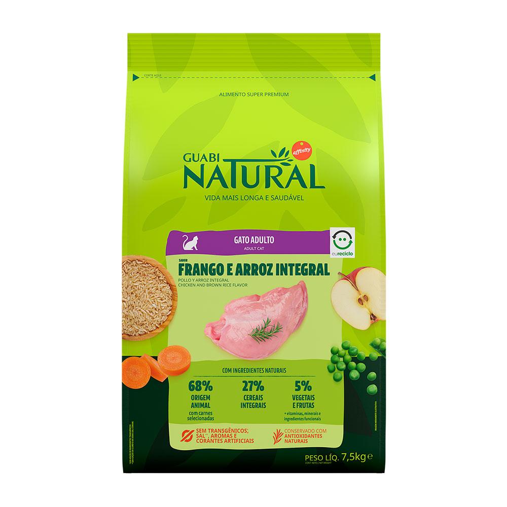 Racao Guabi Natural Gatos Ad. Frango E Arroz Integral 7,5kg em Oferta na Shopee