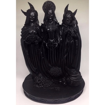 Deusa Triplice Wicca Estatueta Resina Wicca Preta