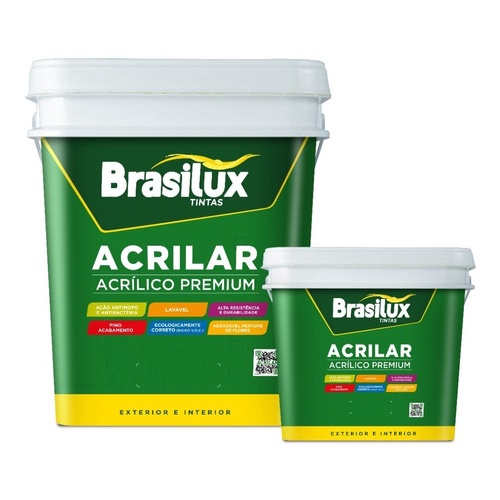 Tinta Acrílica Lavável Antimofo Toque De Seda Acetinado 18L Várias Cores - Brasilux em Oferta na Shopee