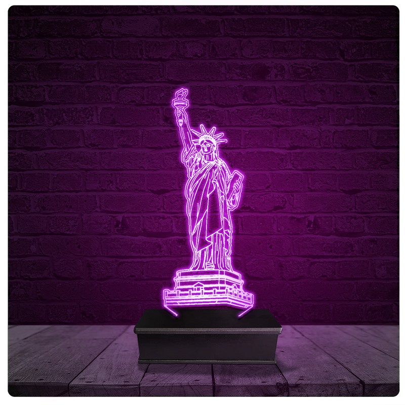 Luminária e Abajur Acrílico Led - Estátua da Liberdade