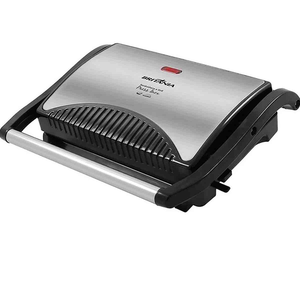 Sanduicheira Grill Eletrica Press Inox Britânia grelha, assa 220v