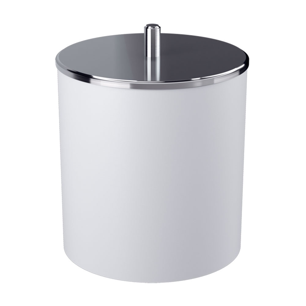 Lixeira com Tampa Inox 19 x 23 x 19 cm 5,4 L - Branca Coza