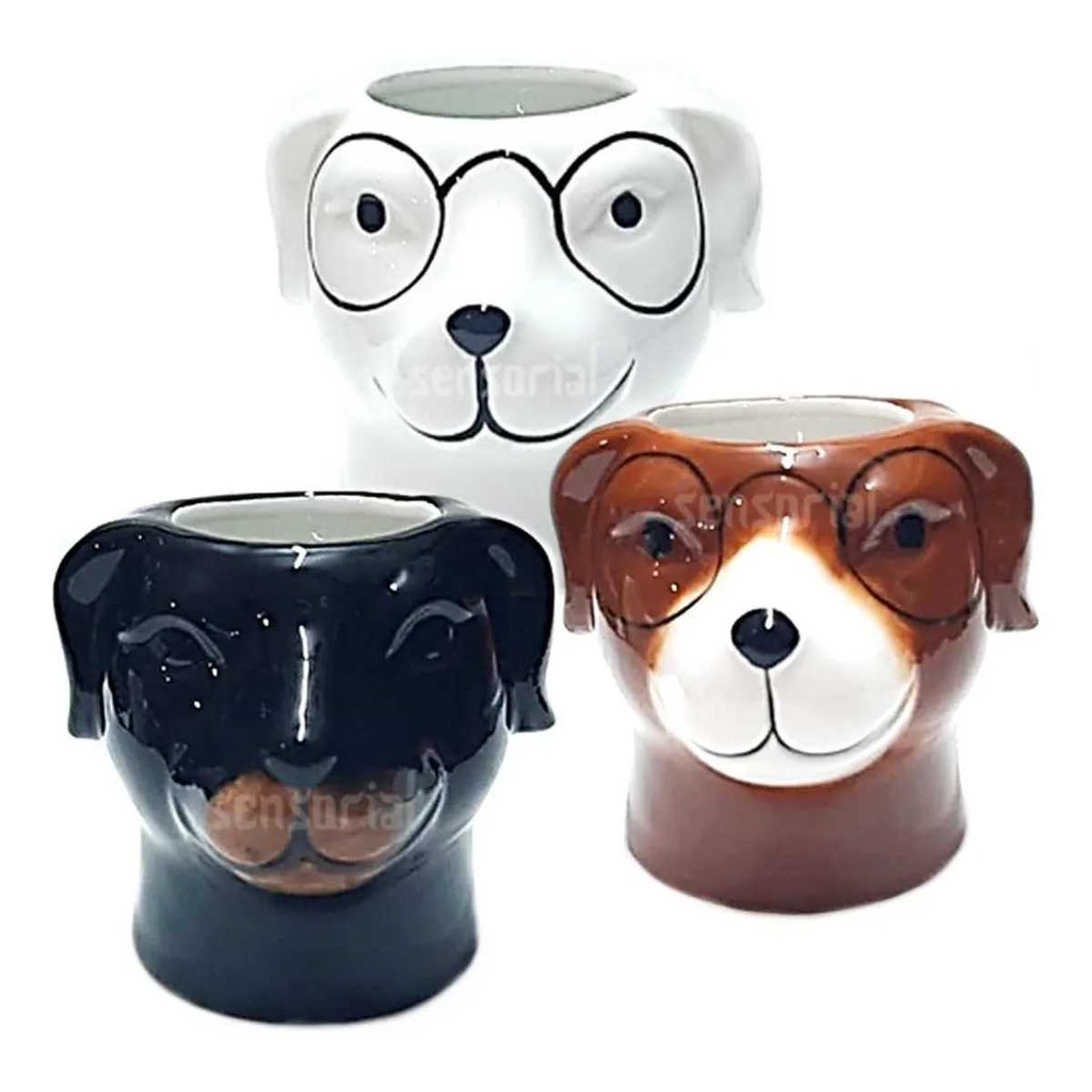 Vaso Decorativo Cachepot Vasinho Bichinhos Fofo Cachorro Para Suculenta cacto caneta enfeite de mesa