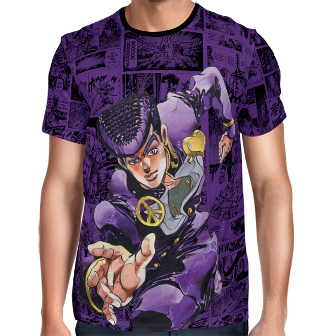 Camisa Full Print Purple Mangá Josuke Higashikata - Jojo's Bizarre Adventure