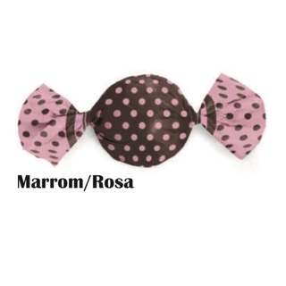 100 embalagem para trufas carber marrom/rosa  poá (G) em Oferta na Shopee
