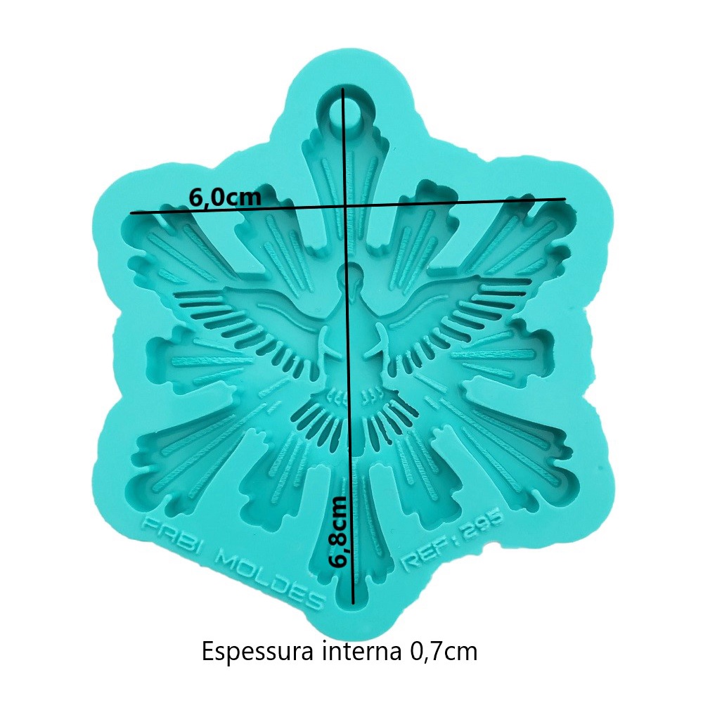 Molde Silicone Divino Espírito Santo Pombinha Religião biscuit R-295