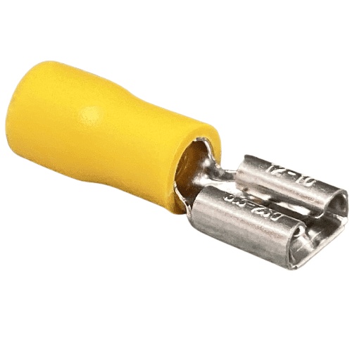 Terminal F Mea Pr Isolado Faston A Mm Amarelo Conector Eletrico Semi Isolado Para Cabos E