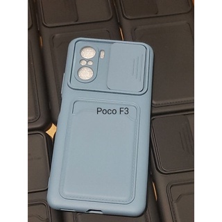 Capa Xiaomi Poco F3 capinha janelinha com proteção para as câmeras e porta cartões