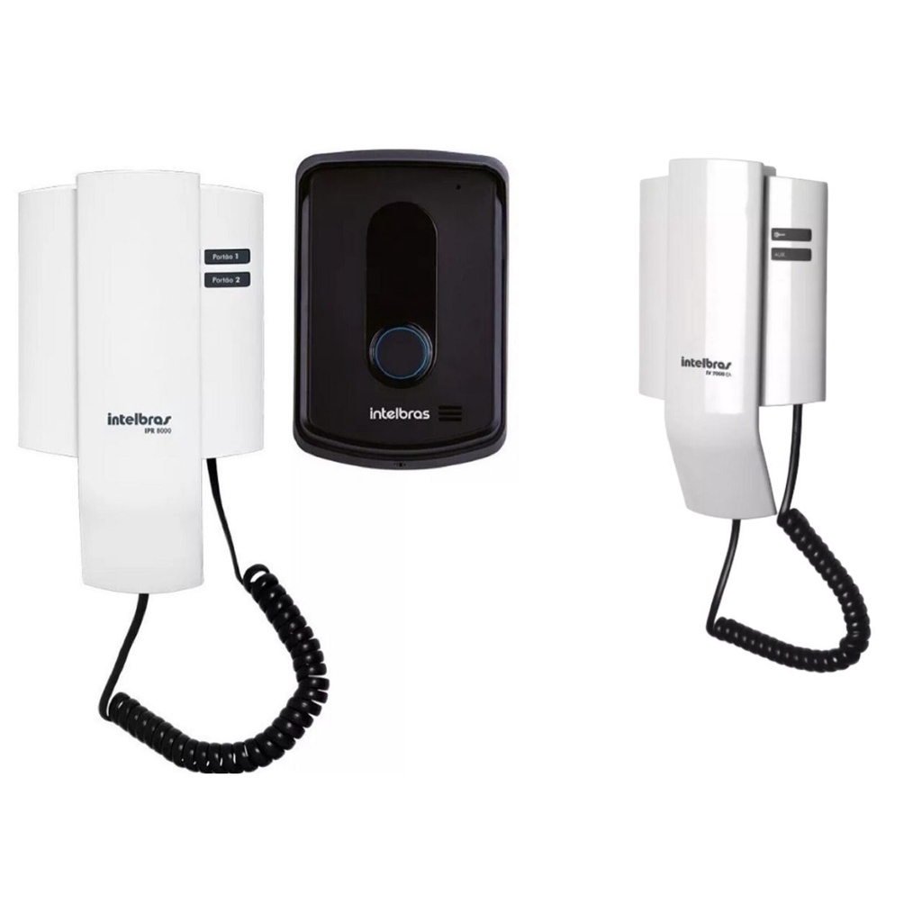 Kit Porteiro Campainha Interfone Residencial - Intelbras Com Extensão