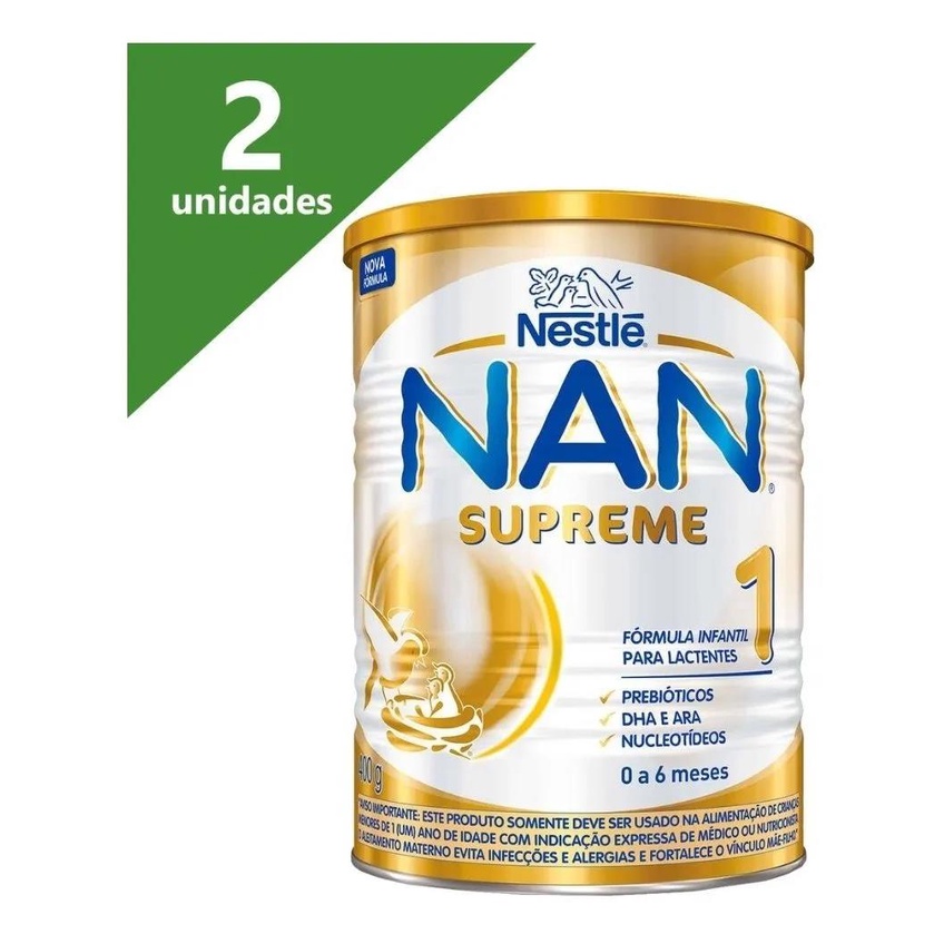 Fórmula Infantil Nan Supreme 1 400g kit C/02 Unds - Nestlé