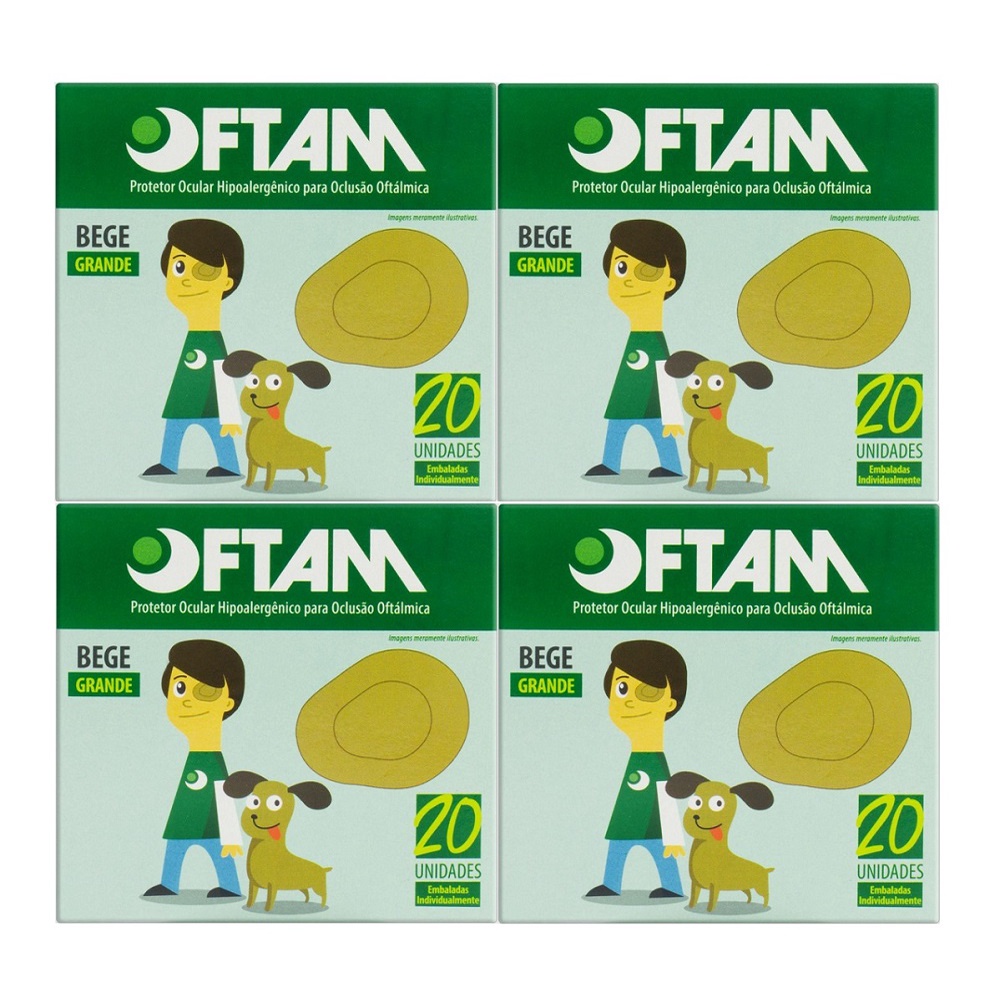 Kit 4 Protetores Ocular Oftam Grande Bege cx C/20 Unidades em Oferta na Shopee