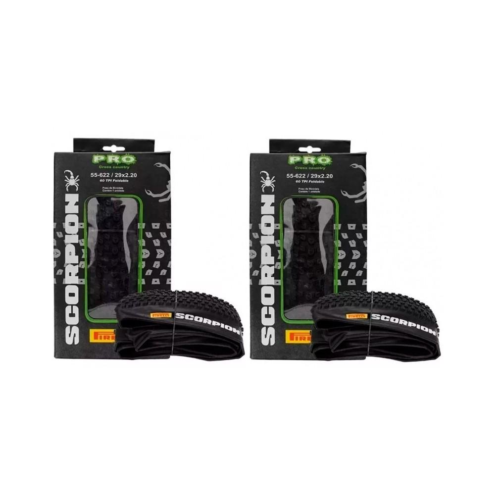 Kit Pneu Bicicleta Pirelli Scorpion Pro 29x2.20 Kevlar Mtb Bike Dobrável Original na Caixa Par