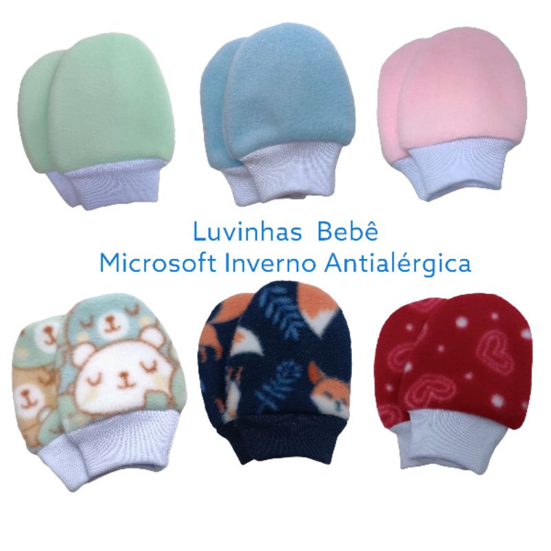 Luva em microsoft para bebe super quentinha