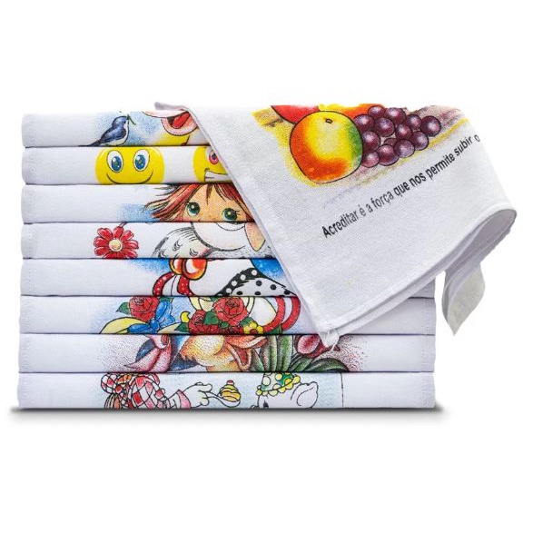 Pano de Prato Estampado Pé de Galinha Legítimo Original Kit 10 unidades tamanho Grande 41cmx66cm