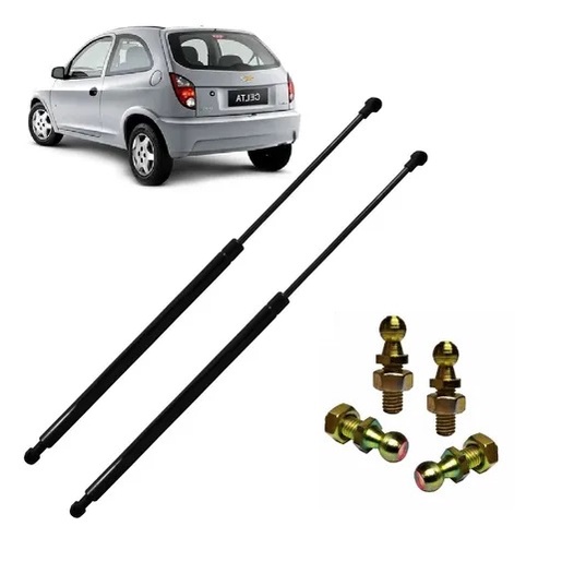 Par Amortecedor Porta Malas Pistão Tampa Traseira Chevrolet Celta 2000 a 2015 + Pinos
