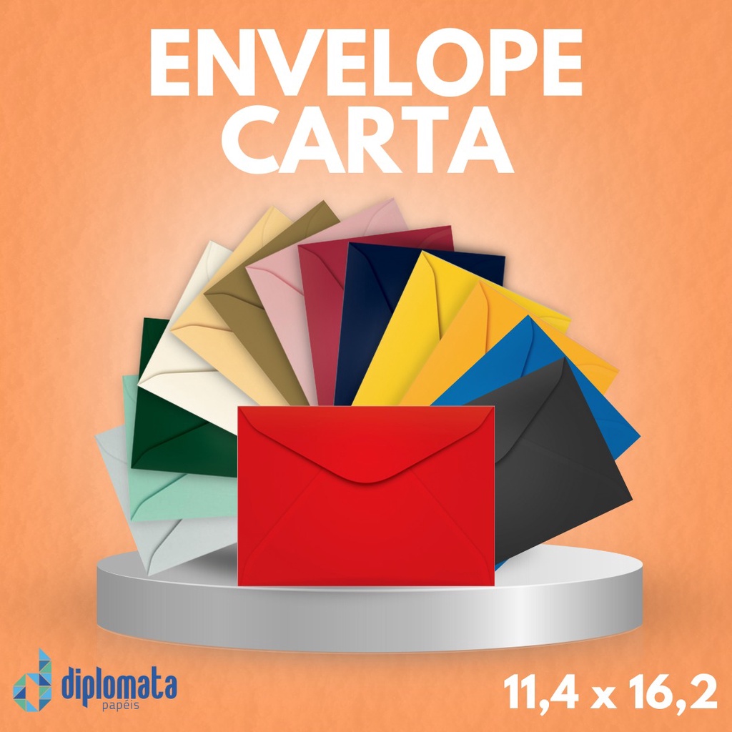 Envelope Carta Colorido 80g Branco 90g 11,4x16,2 (10 Unid) Envelopes Coloridos para Convite Infantil Festa Mensagens em Buquê de Flores Convites Infantis Festas 11x16 10x15