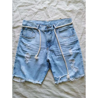 Bermuda Slim Jeans Masculina Rasgada.