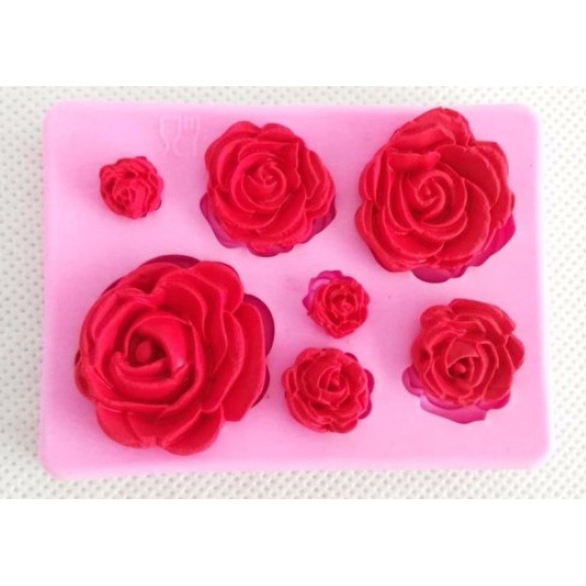 Molde de Silicone - Rosa Flor Sabonete Biscuit Vela Resina
