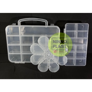 Kit 1 Maleta 14 Divisões + 1 Caixa 11 Divisões + 1 Margarida 8 Divisões (transparentes) em Oferta na Shopee