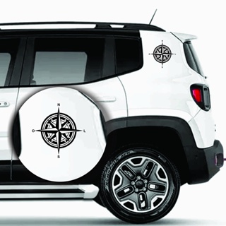 Kit 2 Adesivos  Bússola Rosa Dos Ventos 22cm PRETO OU BRANCO em Oferta na Shopee