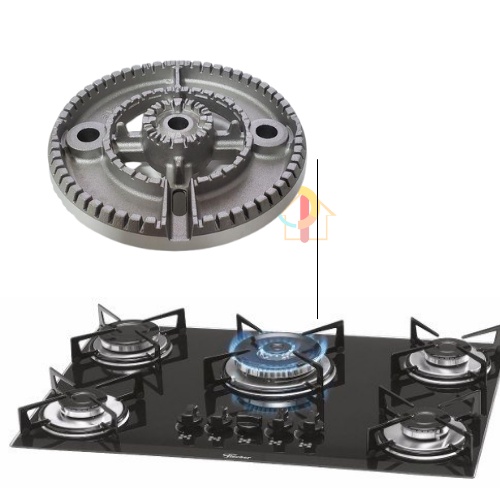 Difusor Espalhador Cooktop Fischer, Atlas e Dako Tripla Chama - Original