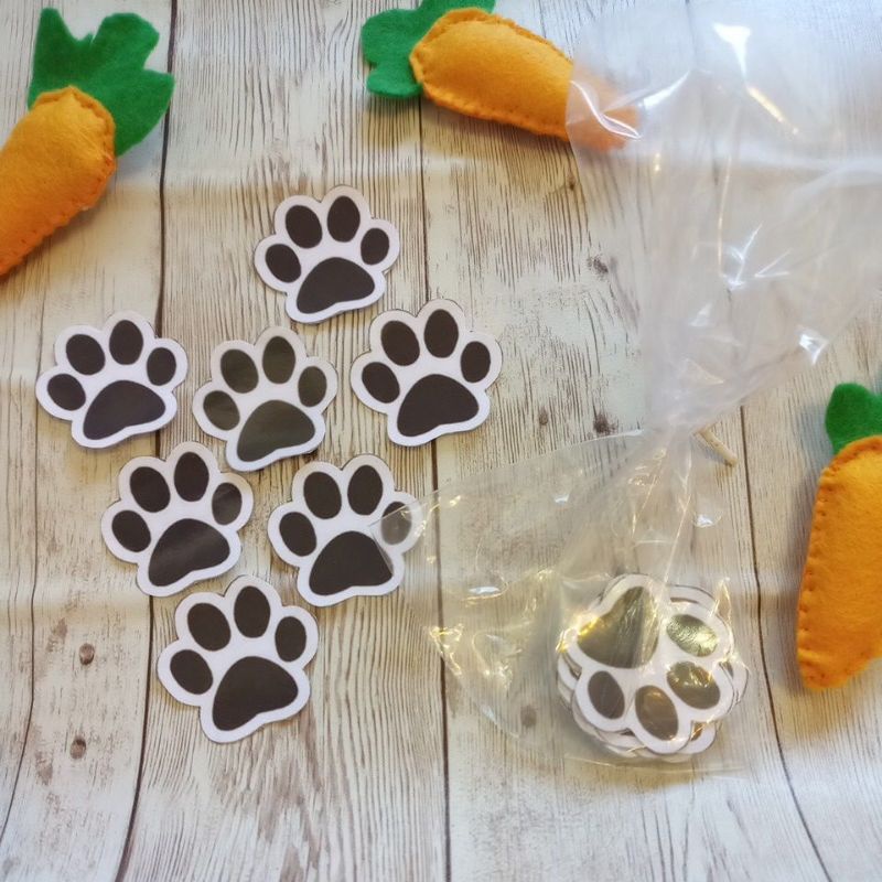 24 patas de coelho preta, páscoa, patinhas de coelho para caça aos ovos, decoração de páscoa
