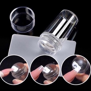 Carimbo de Unha Transparente Com Ponta de Silicone