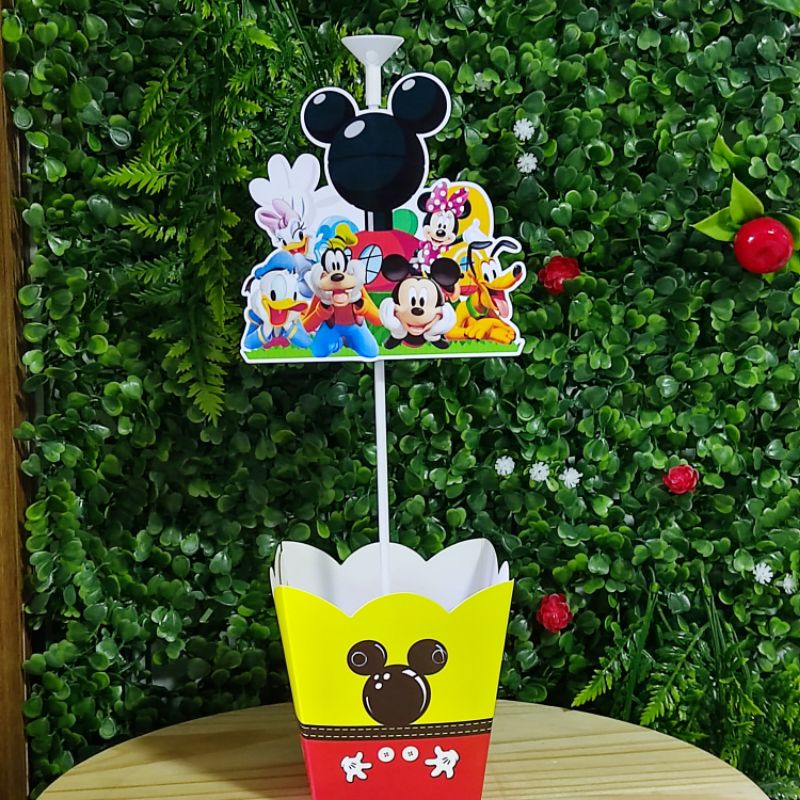 Centro de mesa casa do mickey|  Enfeite de mesa | Cachepô | Centro de mesa personalizado casa do mickey com pega balão
