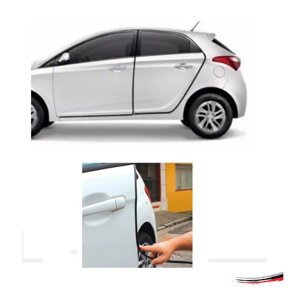 Protetor Mini Borracha De Porta Todo Carro 7X10Mm 5M Preta em Oferta na Shopee